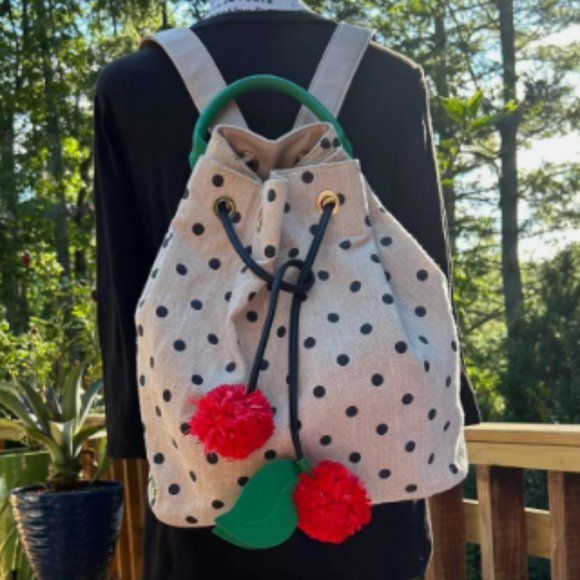 New Betsey Johnson Cherry Drawstring Backpack Fruity main image 4